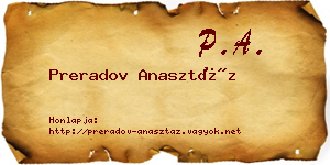 Preradov Anasztáz névjegykártya